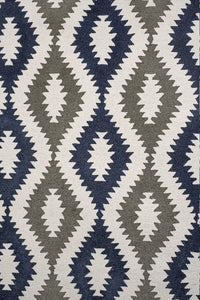 NAVY GREY AZTEC HAND TUFTED CARPET by Imperial Knots - Image 3