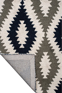 NAVY GREY AZTEC HAND TUFTED CARPET by Imperial Knots - Image 4