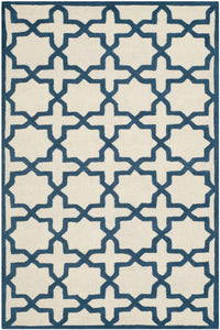 Blue and ivory trellis hand tufted carpet wool hand-tufted rug for bedroom