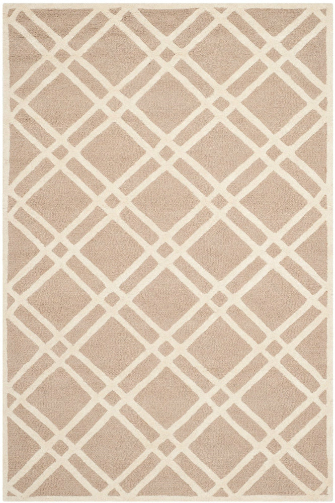 BROWN AND IVORY GEOMETRIC HAND TUFTED CARPET