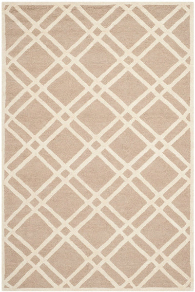 BROWN AND IVORY GEOMETRIC HAND TUFTED CARPET