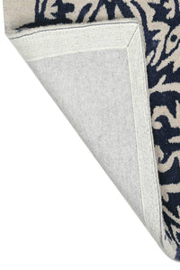 GREY AND BLUE FLORAL HAND TUFTED CARPET by Imperial Knots - Image 4