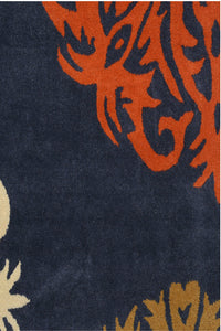 BLUE MULTICOLOR FLORAL HAND TUFTED CARPET by Imperial Knots - Image 3