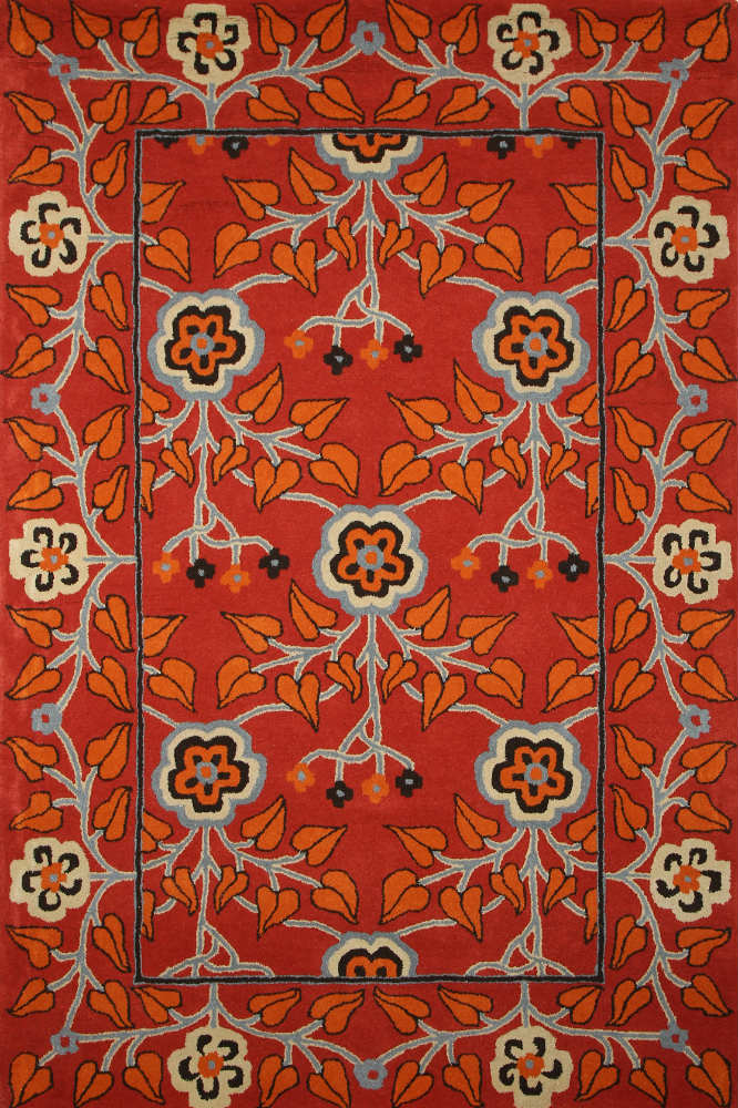 RED PAISLEY HAND TUFTED CARPET