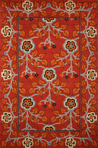 RED PAISLEY HAND TUFTED CARPET by Imperial Knots - Image 1