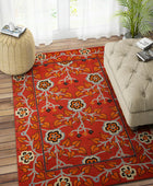 RED PAISLEY HAND TUFTED CARPET