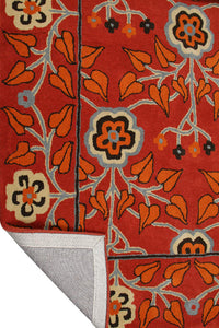 RED PAISLEY HAND TUFTED CARPET by Imperial Knots - Image 4