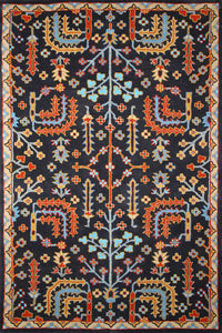 CHARCOAL AND MULTICOLOR PERSIAN HAND TUFTED CARPET by Imperial Knots - Image 1