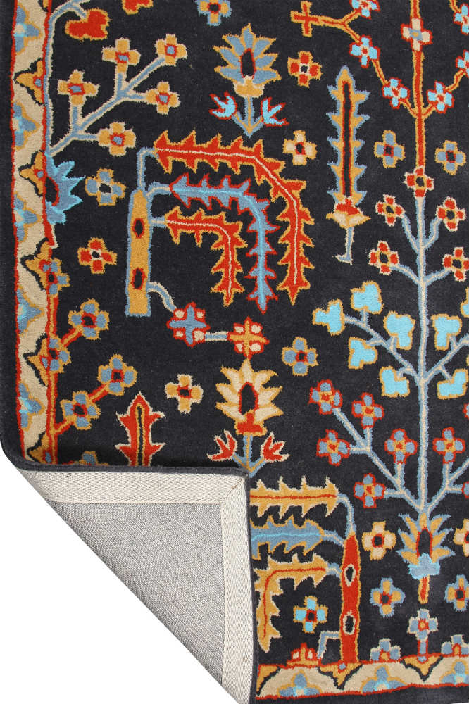 CHARCOAL AND MULTICOLOR PERSIAN HAND TUFTED CARPET