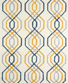IVORY AND MULTICOLOR TRELLIS HAND TUFTED CARPET