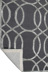GREY GEOMETRIC HAND TUFTED CARPET by Imperial Knots - Image 4