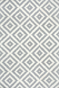 GREY AND WHITE GEOMETRIC HAND TUFTED CARPET by Imperial Knots - Image 1
