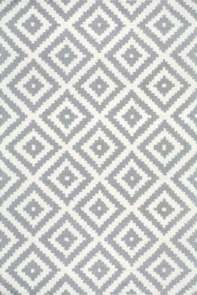 GREY AND WHITE PIXEL HAND TUFTED RUG