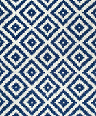 BLUE AND WHITE GEOMETRIC HAND TUFTED CARPET