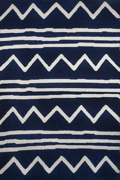 BLUE AND WHITE KIDS HAND TUFTED CARPET