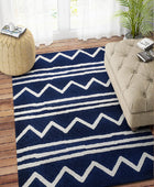 BLUE AND WHITE KIDS HAND TUFTED CARPET