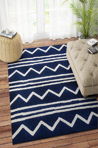 BLUE AND WHITE KIDS HAND TUFTED CARPET by Imperial Knots - Image 2