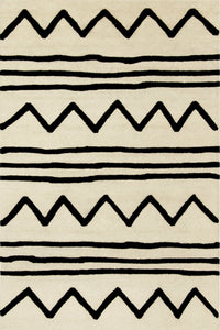 BLACK AND IVORY KIDS HAND TUFTED CARPET by Imperial Knots - Image 1