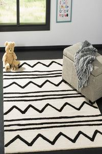 BLACK AND IVORY KIDS HAND TUFTED CARPET by Imperial Knots - Image 2