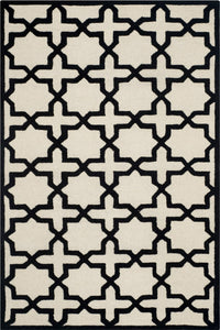 BLACK AND WHITE GEOMETRIC HAND TUFTED CARPET by Imperial Knots - Image 1