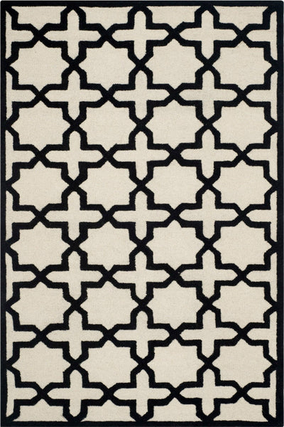 BLACK AND WHITE GEOMETRIC HAND TUFTED CARPET