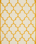 YELLOW AND IVORY MOROCCAN HAND TUFTED CARPET