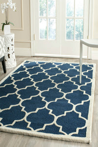 BLUE AND WHITE MOROCCAN HAND TUFTED CARPET by Imperial Knots - Image 2