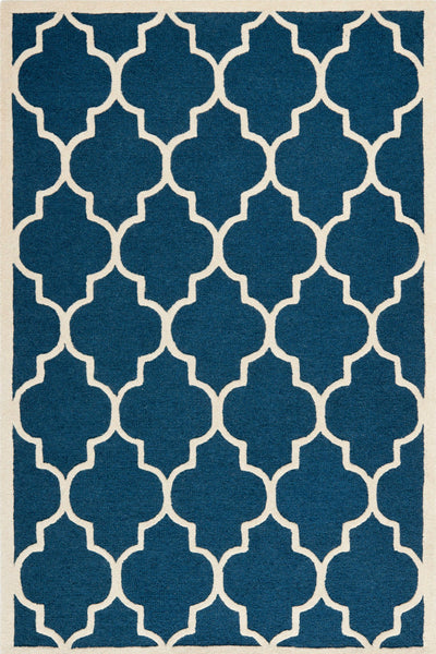 BLUE AND WHITE MOROCCAN HAND TUFTED CARPET