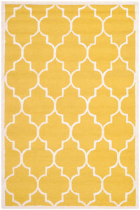 YELLOW AND WHITE MOROCCAN HAND TUFTED CARPET by Imperial Knots - Image 1