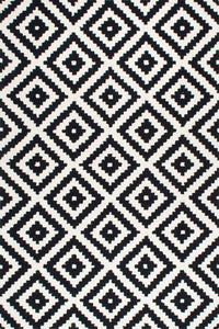 BLACK AND WHITE GEOMETRIC HAND TUFTED CARPET by Imperial Knots - Image 1