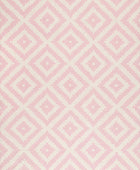 PINK AND WHITE GEOMETRIC HAND TUFTED CARPET