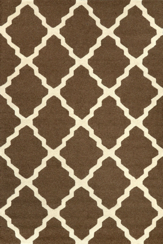 BROWN AND IVORY MOROCCAN HAND TUFTED CARPET