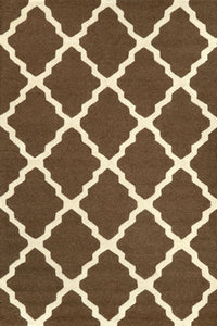 BROWN AND IVORY MOROCCAN HAND TUFTED CARPET by Imperial Knots - Image 1