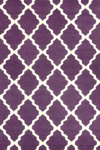 PURPLE AND WHITE MOROCCAN HAND TUFTED CARPET