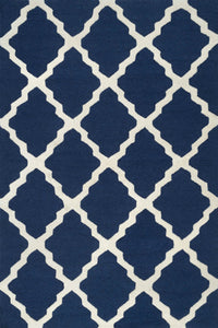 BLUE AND WHITE MOROCCAN HAND TUFTED CARPET by Imperial Knots - Image 1