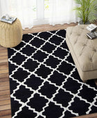 BLACK AND WHITE MOROCCAN HAND TUFTED CARPET by Imperial Knots - Image 2