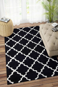 BLACK AND WHITE MOROCCAN HAND TUFTED CARPET by Imperial Knots - Image 2