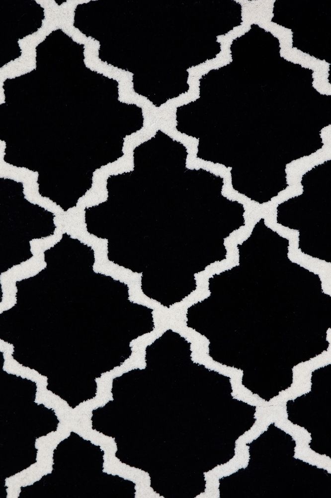 BLACK AND WHITE MOROCCAN HAND TUFTED CARPET by Imperial Knots - Image 3