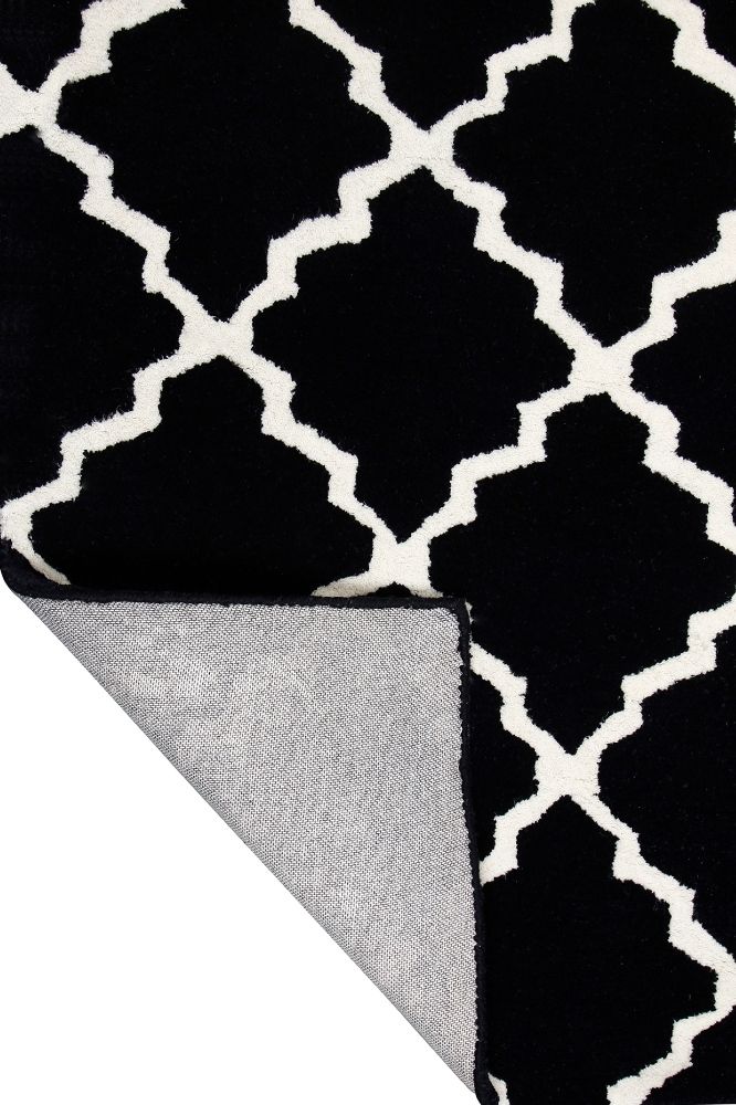 BLACK AND WHITE MOROCCAN HAND TUFTED CARPET by Imperial Knots - Image 4