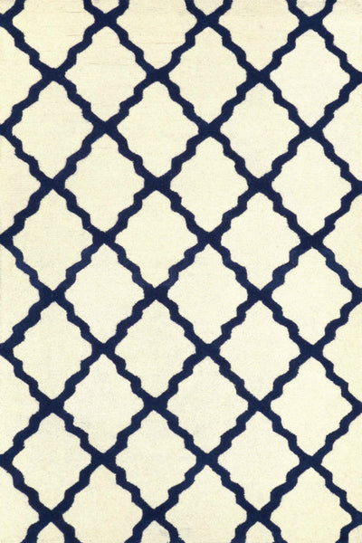 BLUE AND WHITE MOROCCAN HAND TUFTED CARPET