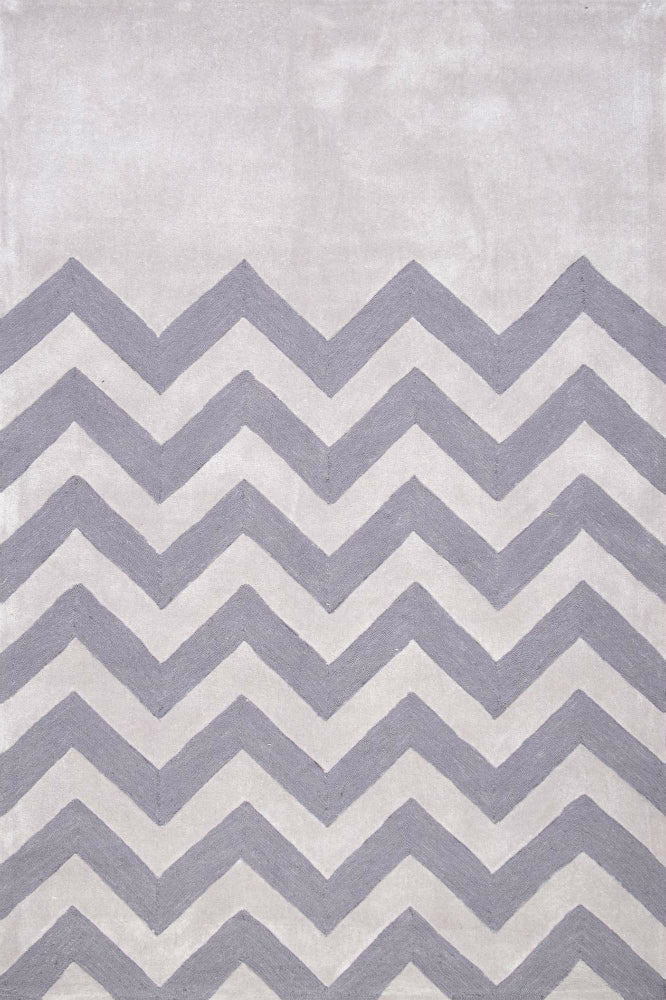GREY CHEVRON HAND TUFTED CARPET