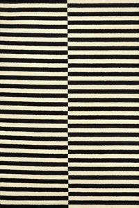 BLACK AND WHITE STRIPES HAND TUFTED CARPET by Imperial Knots - Image 1