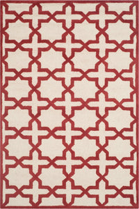 RED AND WHITE MOROCCAN HAND TUFTED CARPET by Imperial Knots - Image 1