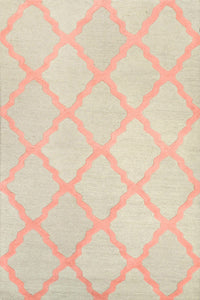 PINK AND BEIGE MOROCCAN HAND TUFTED CARPET by Imperial Knots - Image 1