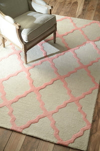 PINK AND BEIGE MOROCCAN HAND TUFTED CARPET by Imperial Knots - Image 2