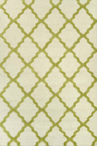 GREEN AND IVORY MOROCCAN HAND TUFTED CARPET by Imperial Knots - Image 1