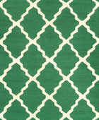 GREEN AND WHITE MOROCCAN HAND TUFTED CARPET by Imperial Knots - Image 1