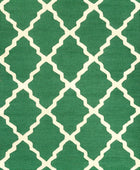 GREEN AND WHITE MOROCCAN HAND TUFTED CARPET