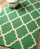 GREEN AND WHITE MOROCCAN HAND TUFTED CARPET by Imperial Knots - Image 2