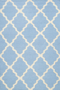 BLUE AND WHITE MOROCCAN HAND TUFTED CARPET by Imperial Knots - Image 1